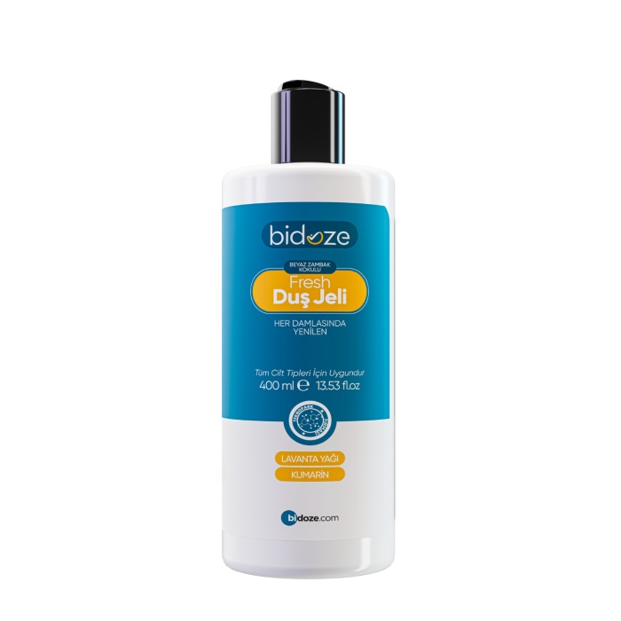 Bidoze Fresh Beyaz Zambak Kokulu Duş Jeli 400 Ml | Lavanta Yağı Özlü Nemlendirici Vücut Şampuanı