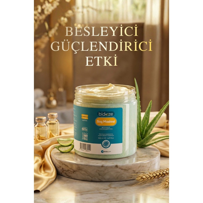 Bidoze Kolajen & Keratin Özlü Onarıcı Saç Maskesi 500 Ml | Yıpranmış Saçlar İçin Yoğun Bakım