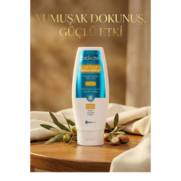 Bidoze El Ve Tırnak Bakım Kremi 100 Ml | Keratin Ve Vitamin E Destekli Yoğun Onarım
