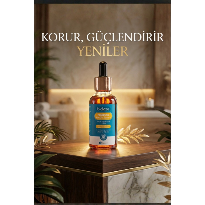 Bidoze Yaşlanma Karşıtı Serum 30 Ml | Peptit Kompleksi Ginseng ve Kolajenli Kırışıklık Karşıtı
