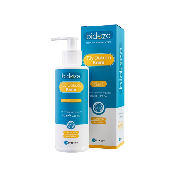 Bidoze Tüy Dökücü Krem 100 Ml | Aloe Vera ve Hindistan Cevizi Yağlı Pürüzsüzlük