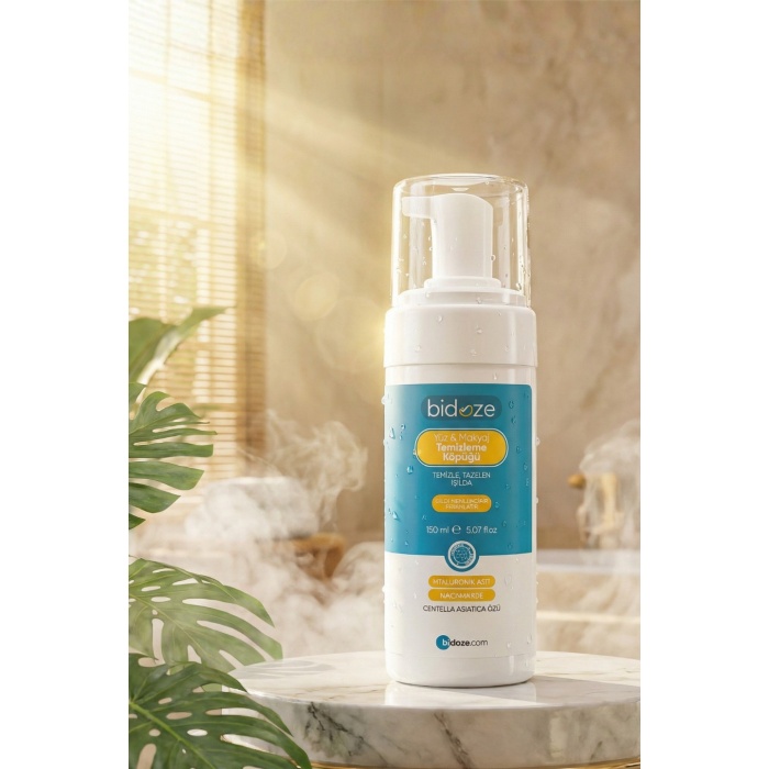 Bidoze Yüz & Makyaj Temizleme Köpüğü 150 Ml | Niacinamide, Centella ve Hyaluronik Asitli Arındırıcı Bakım