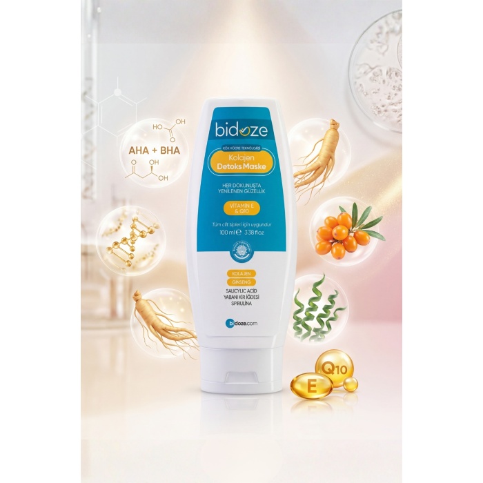 Bidoze Kolajen Detoks Maskesi 100 Ml | Aha Bha Gözenek Sıkılaştırıcı Ve Aydınlatıcı Bakım
