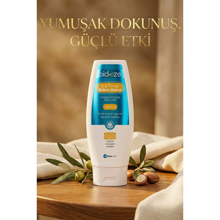 Bidoze El Ve Tırnak Bakım Kremi 100 Ml | Keratin ve Vitamin E Destekli Yoğun Onarıcı Bakım