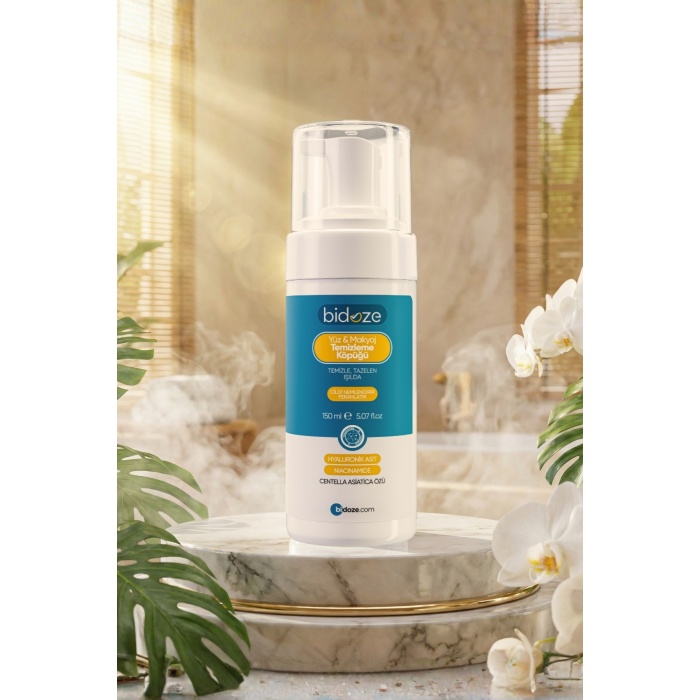 Bidoze Yüz & Makyaj Temizleme Köpüğü 150 Ml | Niacinamide ve Hyaluronik Asitli Arındırıcı Bakım