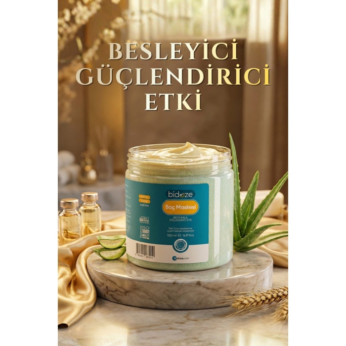 Bidoze Kolajen & Keratin Özlü Onarıcı Saç Maskesi 500 Ml | Yıpranmış Saçlar İçin Yoğun Bakım