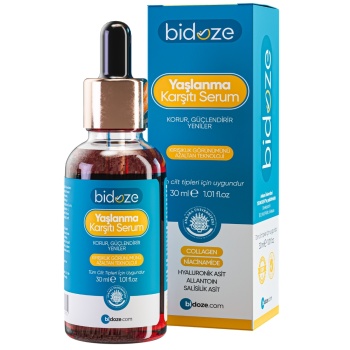 Bidoze Yaşlanma Karşıtı Serum 30 Ml | Peptit Kompleksi Ginseng ve Kolajenli Kırışıklık Karşıtı