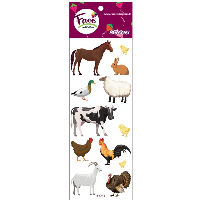 Face Stickers Çiftlik Hayvanları FC-119