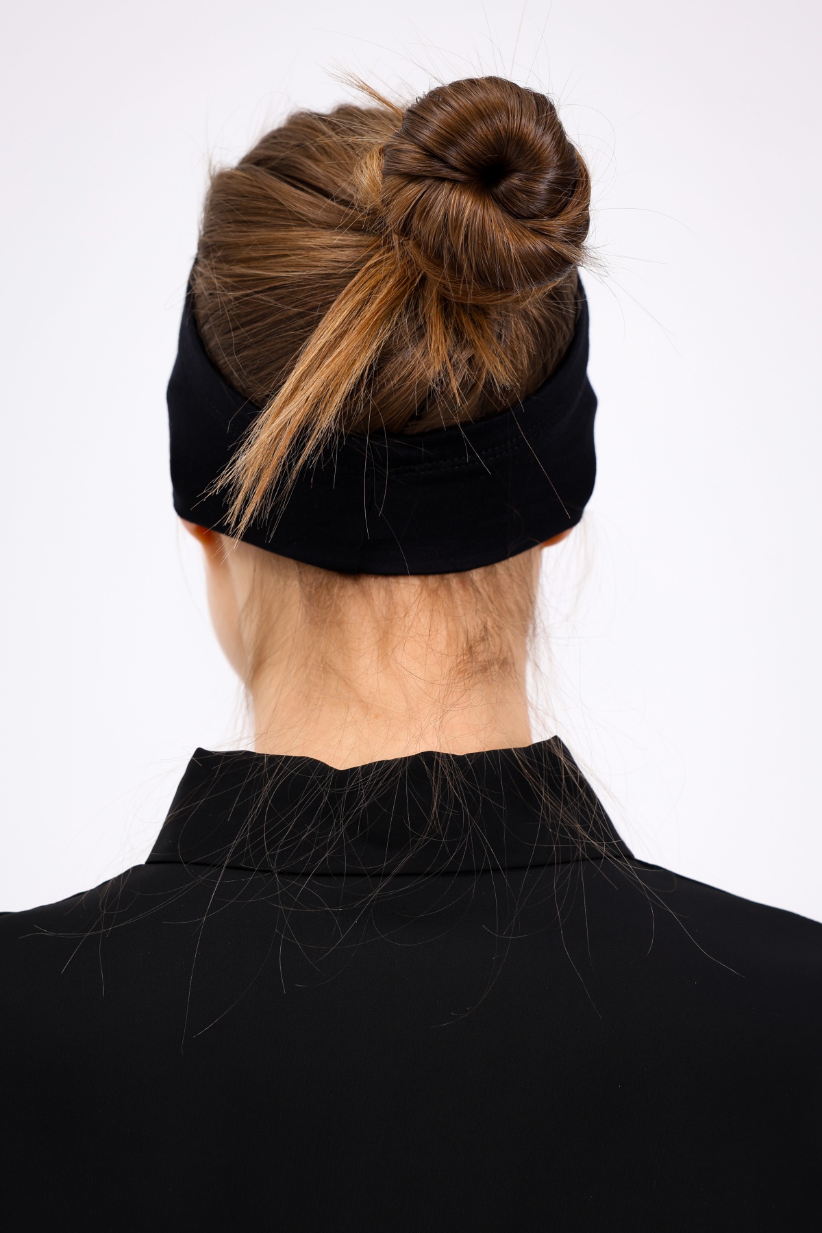 Bandana Siyah Geçme Dikişsiz Tesettür Bone - Sportif Spor Saç Bandı