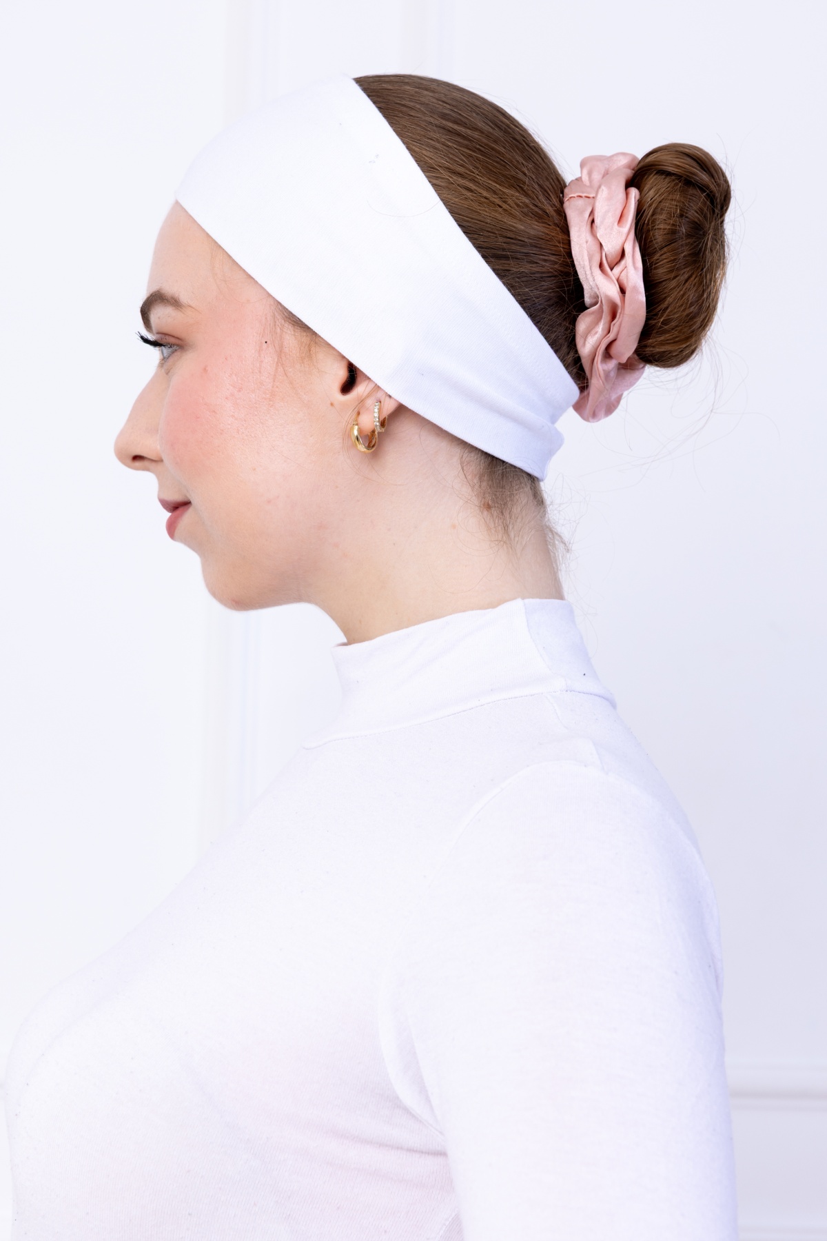 2li Bandana Siyah Beyaz Geçme Dikişsiz Tesettür Bone - Sportif Spor Saç Bandı