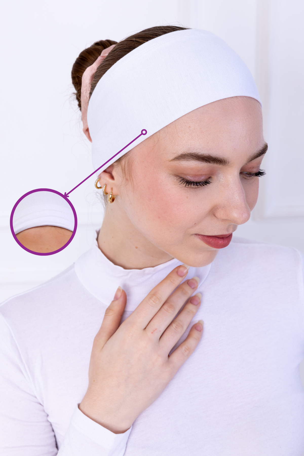 2li Kaymaz Bandana Siyah Beyaz Kaymayan Silikonlu Geçme Tesettür Bone - Sportif Spor Saç Bandı