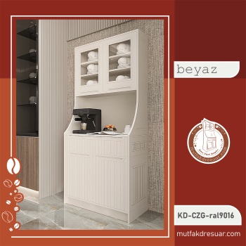 KAHVE KÖŞESİ DOLABI-BEYAZ