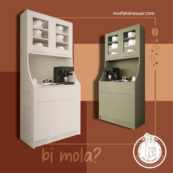 KAHVE KÖŞESİ DOLABI-BEYAZ