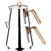 Akdeniz Piramit Aile Boy Metal Kulp Çaydanlık Bronz