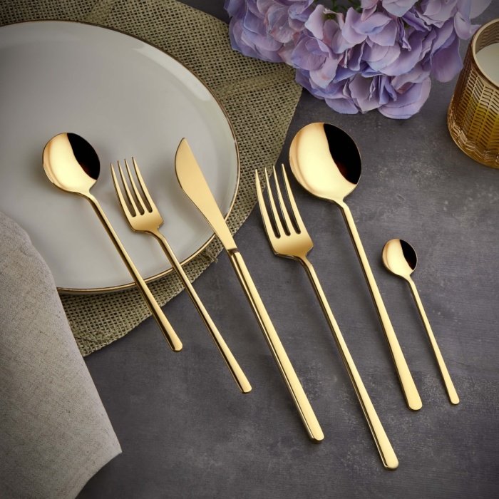Milano Gold 6 Kişilik Çatal Kaşık Bıçak Seti