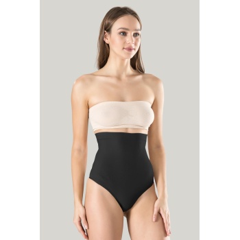 Kadın Ten Dikişsiz Eksta Yüksek Bel Silikon. Mideli String 1 Beden Inceltici Külot Korse