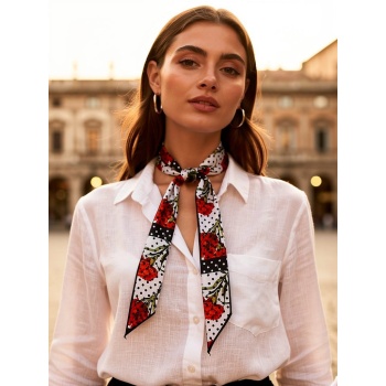 Puantiye Desenli Kadın Fular – Ceket, Elbise ve Gömlek Kombinleri İçin, Hediye Olarak İdeal