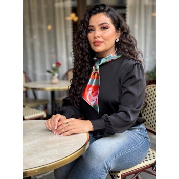 Bohem  Çiçek Desenli Modern Desenli Fular,Boyun, Çanta & Saç Aksesuarı – Şık Hediye Alternatifi