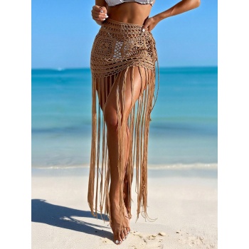 Bej Bikini Etek,Kadın Bohem Tığ İşi Pareo– Bikini Üstü Şık Plaj Kombini-Plaj & Beach Club Kombin