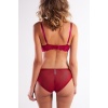 Golshan Gapara Big size Plunge Bra, Şarap Rengi Konforlu ve Şık Sütyen