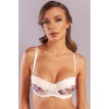 Golshan Gitana  Half Push Up Bra,Çiçekli Ekru Straplez Konforlu ve Şık Sütyen