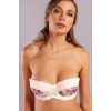 Golshan Gitana  Half Push Up Bra,Çiçekli Ekru Straplez Konforlu ve Şık Sütyen