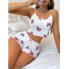 Kadın Fiyonklu Beyaz Şortlu Pijama Takımı