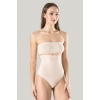 Kadın Ten Dikişsiz Eksta Yüksek Bel Silikon Mideli String 1 Beden Inceltici Külot Korse