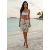 Kadın Ekru El Yapımı Plaj Pareosu–Payet Detaylı Bohem Etek,Plaj ve Tatil Kombini,İç Giyim