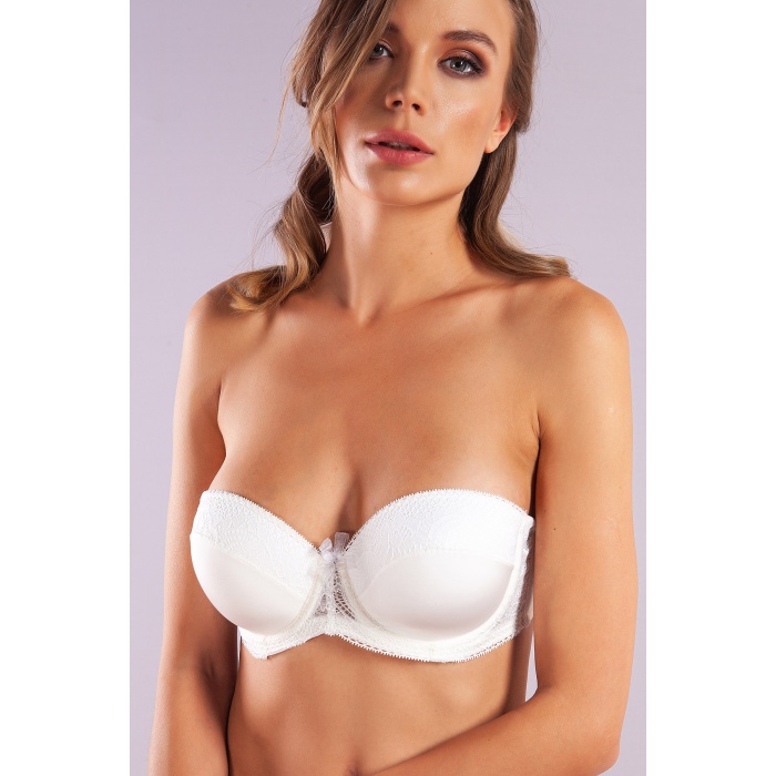 Golshan Gala Balconette Foam Cup Bra, Ekru Konforlu ve Şık Sütyen, Strapless