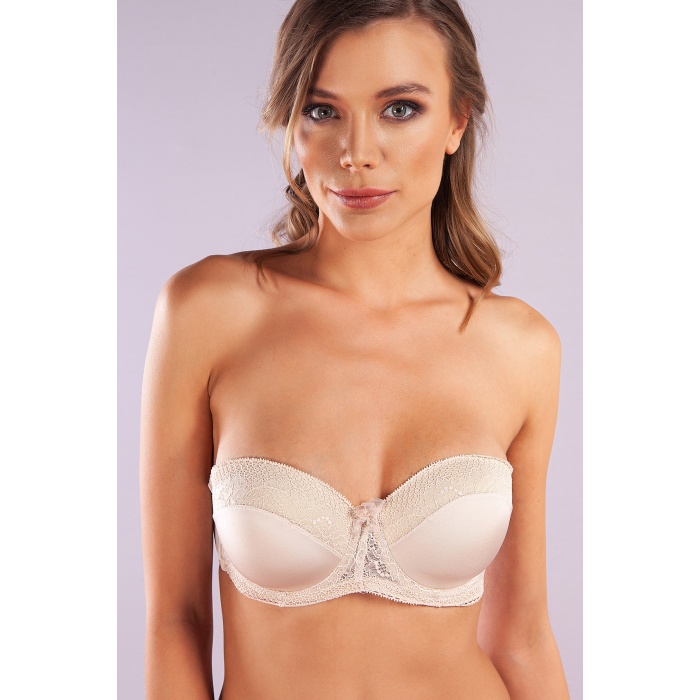 Golshan Gala Balconette Foam Cup Lace Bra, Ten Konforlu ve Şık Sütyen, Strapless