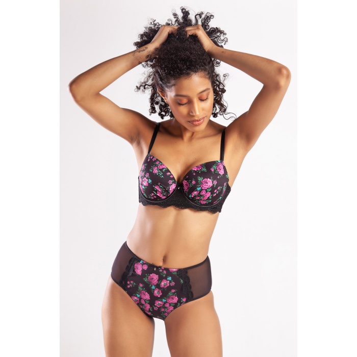 Golshan Gardenia Big size Plunge Bra, Siyah Konforlu ve Şık Sütyen