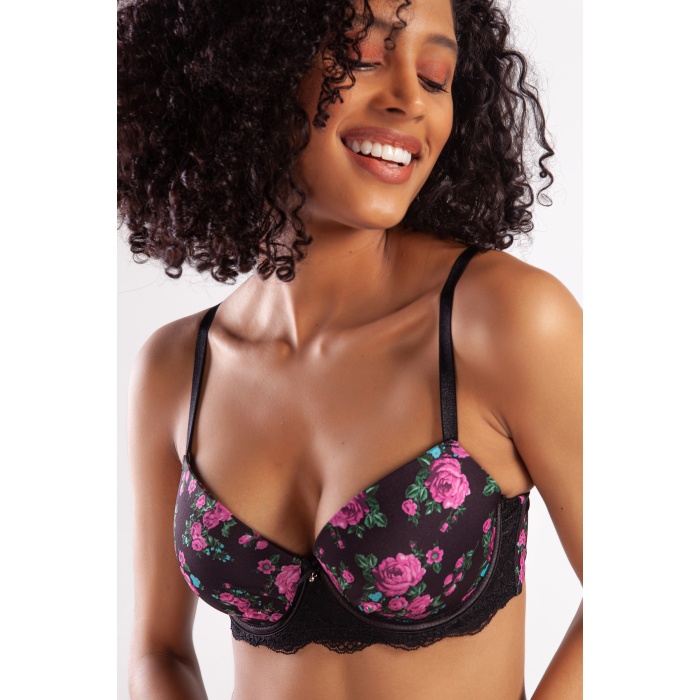Golshan Gardenia Big size Plunge Bra, Siyah Konforlu ve Şık Sütyen