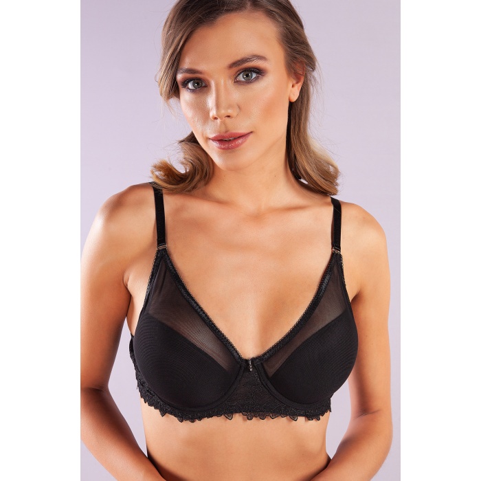 Golshan Gapara Big size Plunge Bra, Siyah Konforlu ve Şık Sütyen