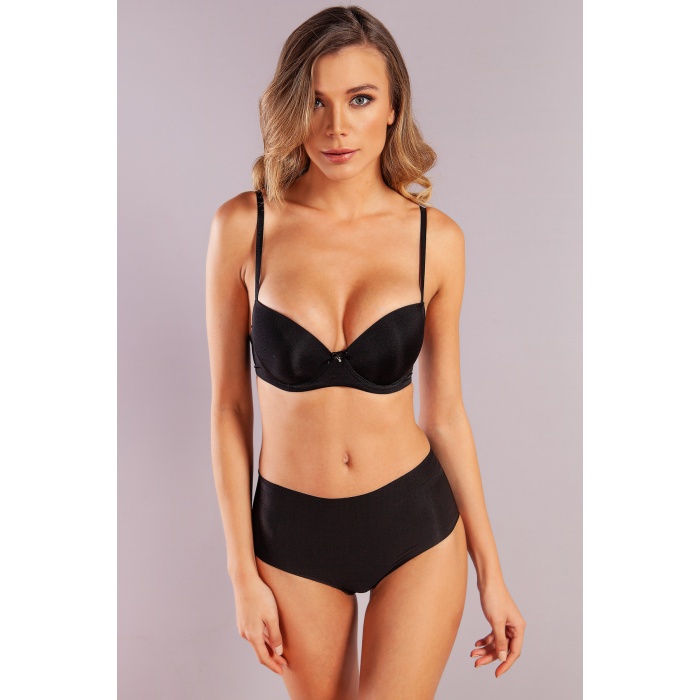 Golshan Guyana Balconette Foam Cup Push Up,Siyah Renk Konforlu ve Şık Sütyen