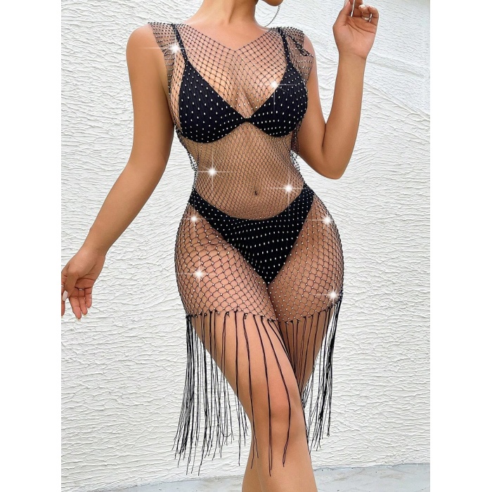 KOLSUZ PÜSKÜLLÜ ELBİSE