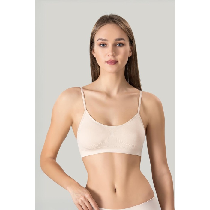 Kadın Ince Askılı Pedli Büstiyer Yarım Atlet Sütyen 3lü Set.