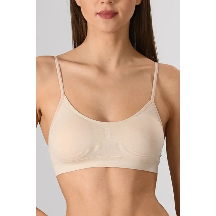 Kadın Ince Askılı Pedli Büstiyer Yarım Atlet Sütyen 3lü Set.