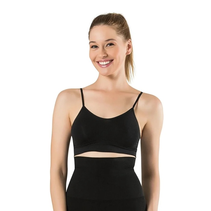 Kadın Ince Askılı Pedli Büstiyer Yarım Atleti Sütyen 3lü Set..