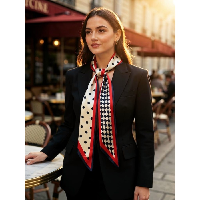 Modern Desenli Kadın Fular – Ceket, Elbise ve Gömlek Kombinleri İçin, Hediye Olarak İdeal