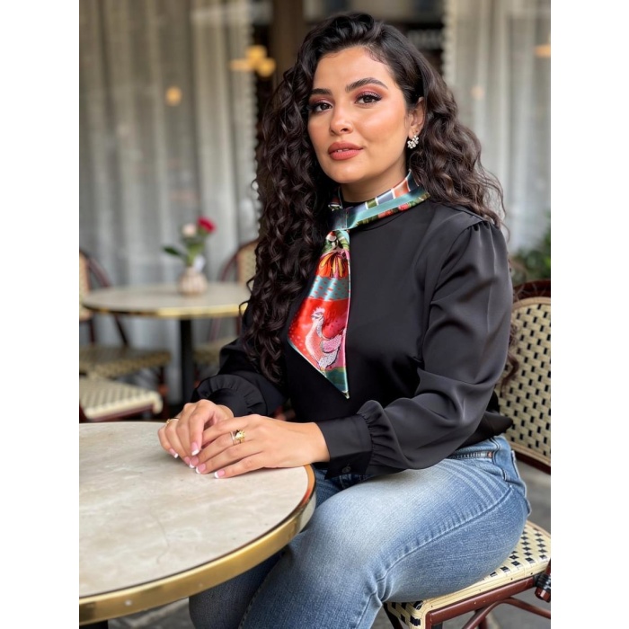 Bohem  Çiçek Desenli Modern Desenli Fular,Boyun, Çanta & Saç Aksesuarı – Şık Hediye Alternatifi