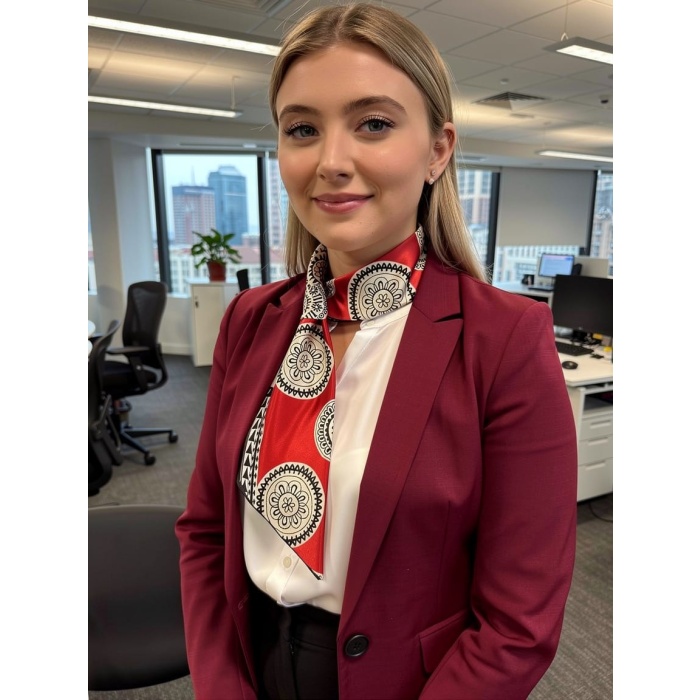 Etnik Desen Kombin Tamamlayıcı Kadın Saten Fular Günlük&Özel Gün,Hediye Olarak Alınır