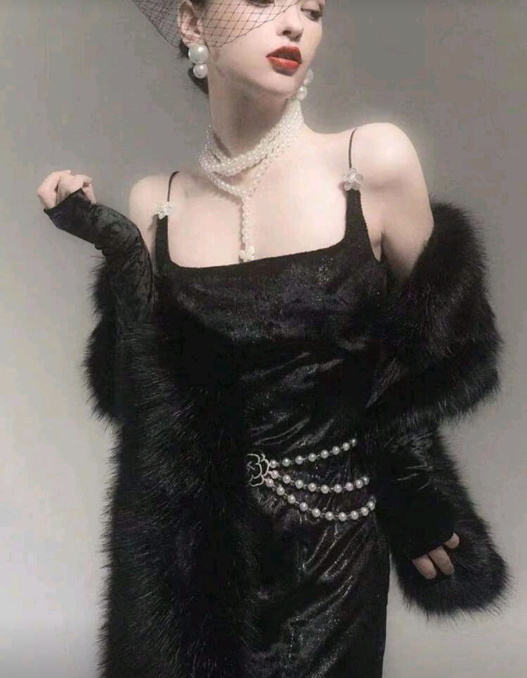 Kürk Orijinal Siyah Seksi Omuzluk Şık Kürk