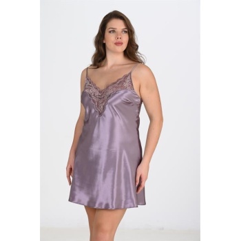Arias Closet Büyük Beden Lila Gecelik  2101