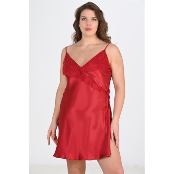 Arias Closet Büyük Beden Bordo Gecelik 2107