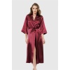 Arias Closet Bordo Uzun Saten Sabahlık