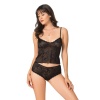 Arias Closet Siyah Jakarlı Babydoll Şort Takımı