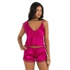 Arias Closet Vişne Saten Şort Takımı 9205