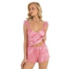 Arias Closet Pembe Saten Şort Takımı 9212