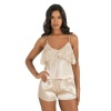 Arias Closet Fildişi Saten Şort Takımı 9214